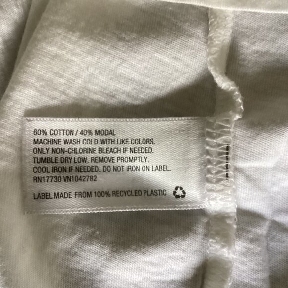 A New Day Cuffed Short Sleeve Crew Neck Cotton Modal Tee XS White 76Q - Picture 6 of 6